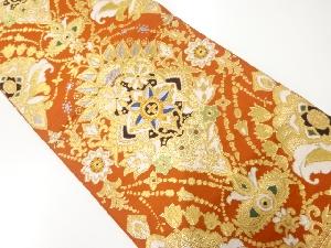 アンティーク　草花模様織出し袋帯（材料）